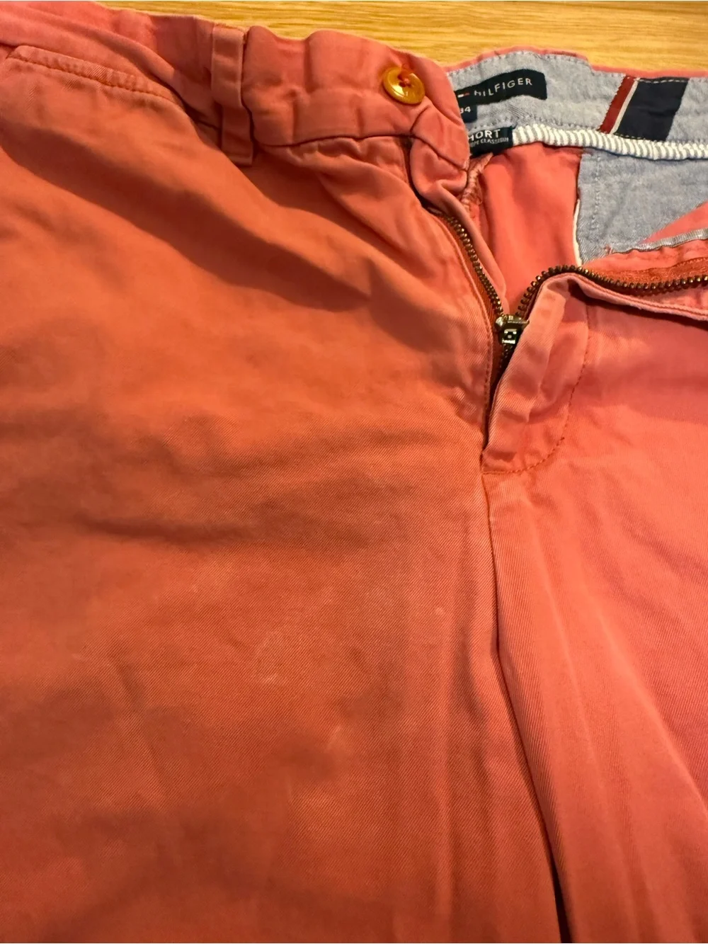 Tommy Hilfiger Coral Pink Flat-Front Chino Shorts
